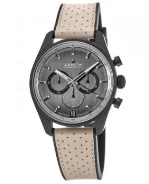 Image of Zenith Chronomaster El Primero Range Rover Grey Chronograph Dial Ivory Leather Strap Mens Watch 24.2040.400/27.R797 24.2040.400/27.R797