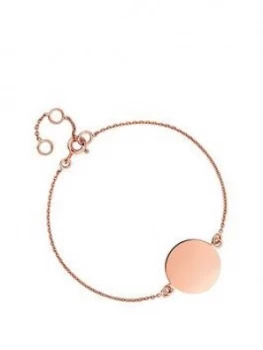 Image of Simply Silver Rose Gold Plated Sterling Silver Personalised Engravable Disc Bracelet