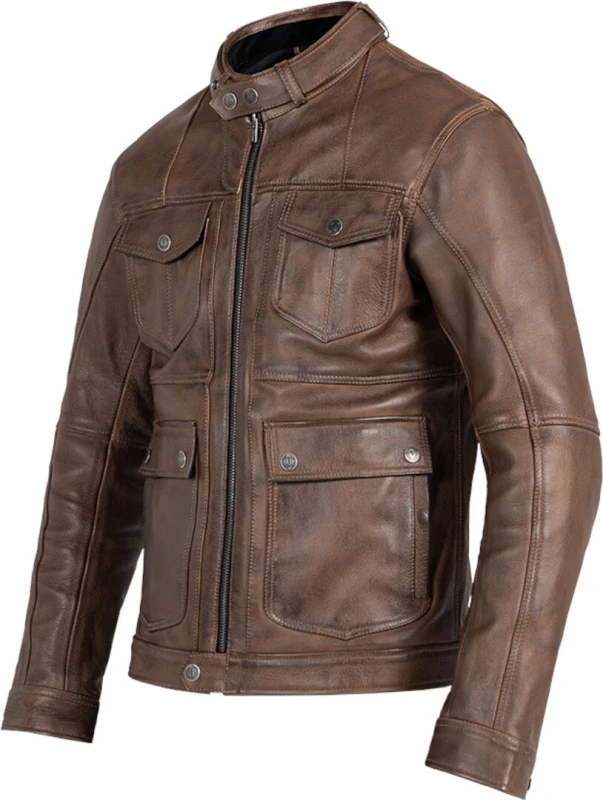 Image of John Doe Drifter Motorcycle Leather Jacket, brown, Size L for Men