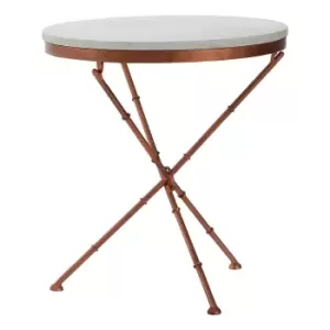Image of Cross Leg Side Table with White Marble Top