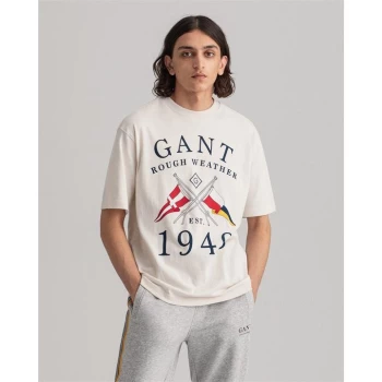 Image of Gant Rough Weather T-Shirt - Beige