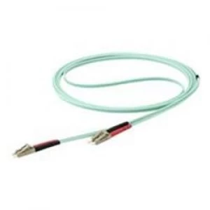 Image of StarTech.com 15m OM4 LC-LC Multimode Duplex Fiber Optic Patch Cable Aqua