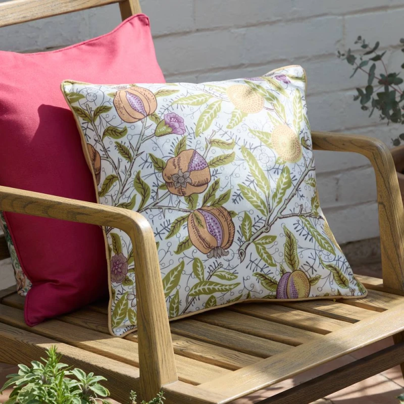 Image of Morris & Co Fruits Outdoor Cushion in Lemon Size: 45cm x 45cm Lemon Unisex 45cm x 45 cm