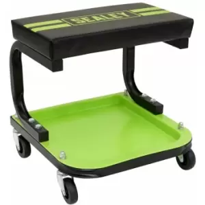 Image of Sealey SCR9HV Mechanic's Utility Seat Deluxe - Hi-Vis Green