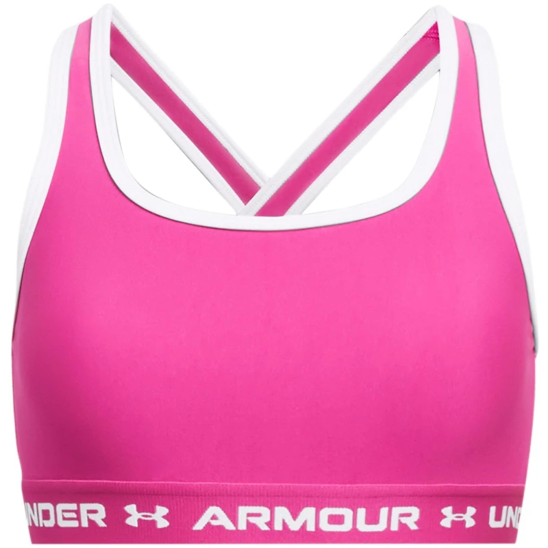 Image of Under Armour Armour UA Crossback Sports Bra Girls Medium Impact Sports Bras 11-12 (L) Pink 61400870215