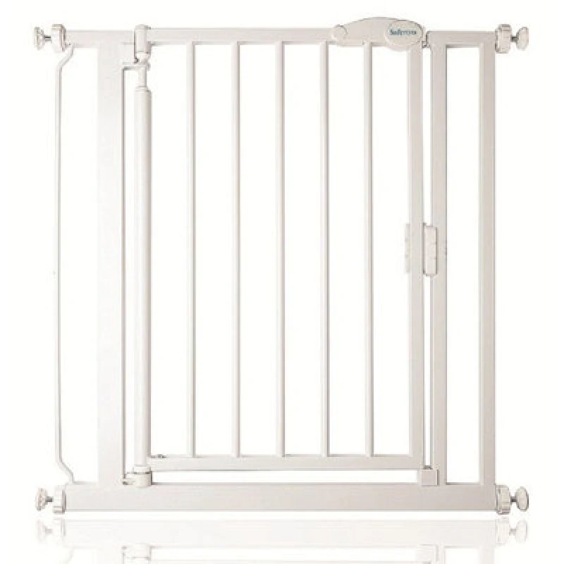 Image of Safetots Pressure Fit Self Closing Stair Gate, Narrow, 68.5Cm - 75Cm, White, Auto Closing Baby Gate, Safety Barrier