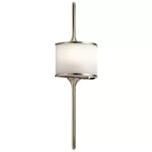 Image of IP44 Twin Wall Light Mid Way Glass Shade Classic Pewter LED G9 3.5W