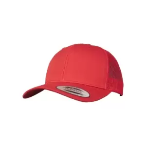 Image of Flexfit Unisex Retro Trucker Cap (One Size) (Red)
