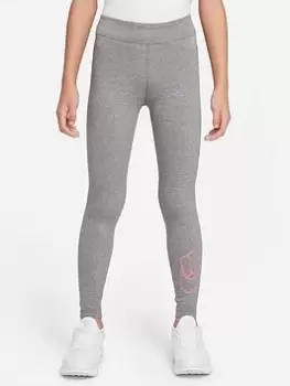 Image of Nike Older Girls Nsw Essntl Lgng Futura Mr, Grey/Pink, Size S=8-10 Years