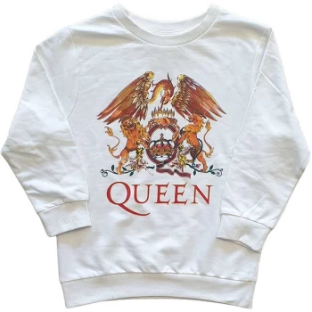 Image of Queen - Classic Crest Kids 9-10 Years Sweatshirt - White