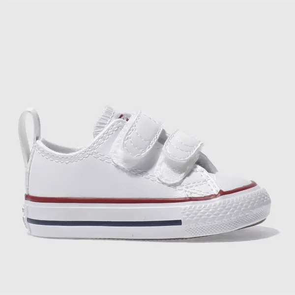Image of Converse white & red all star lo 2v Toddler trainers White / Red UK 4 (EU 20)
