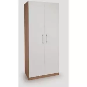Image of Hyde Oak & White Bedroom Furniture Range - 2 Door Wardrobe