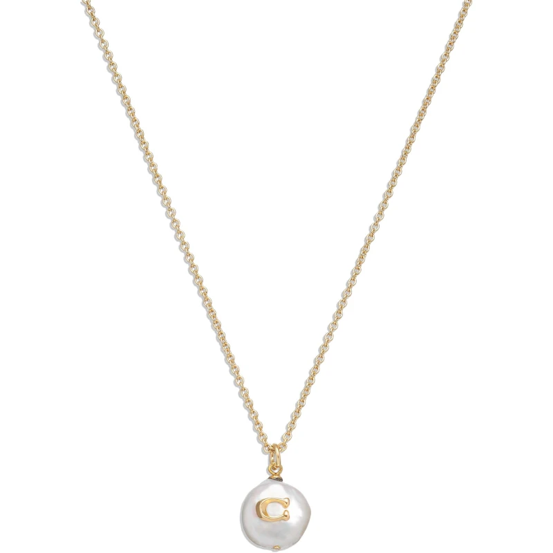 Image of Coach Pearl Shirt Pendant - Gold Gold One Size