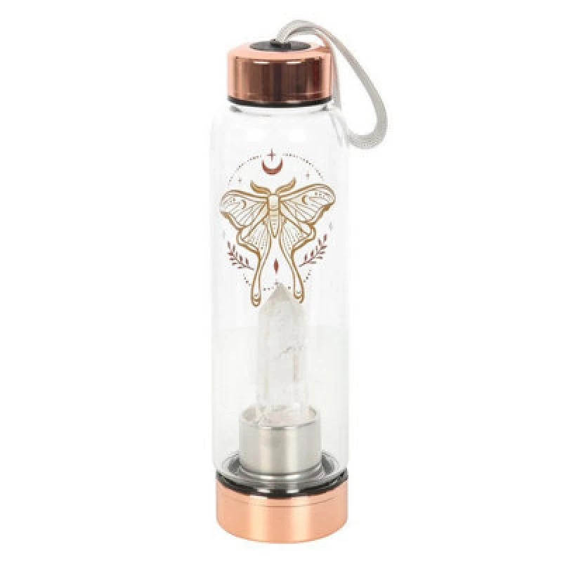 Image of Something Different Something Different Luna Moth Clear Quartz Water Bottle Clear One Size Unisex 5063574821339