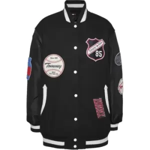 Image of Tommy Jeans Tjw Oversized Letterman Jacket - Black
