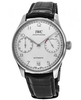 Image of IWC Portugieser Automatic 7 Day Power Reserve Silver Dial Mens Watch IW500712 IW500712