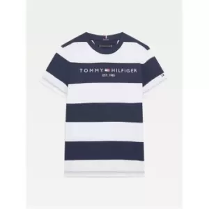 Image of Tommy Hilfiger Essential Stripe T Shirt - Blue