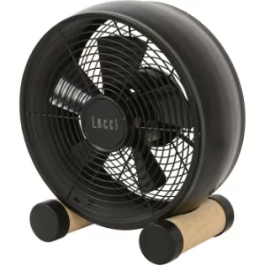 Image of Designer desk fan with wooden feet