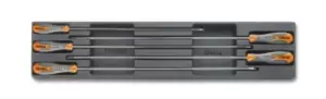 Image of Beta Tools T183 5pc Extra Long Flat/Phillips Screwdriver Set Tray for Roller Cab