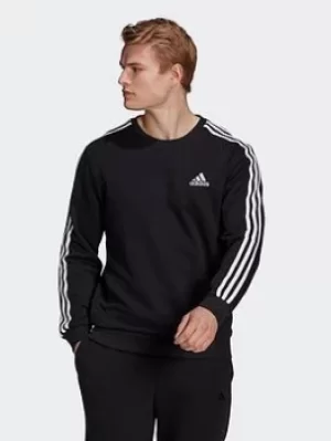 Image of adidas Essentials French Terry 3-stripes Sweatshirt, Grey Size XS Men