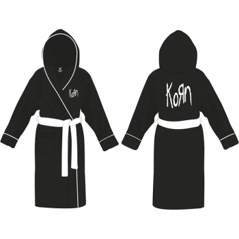 Image of Korn - Logo Unisex Small - Medium Bathrobe - Black
