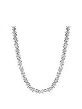 Image of Jon Richard Jon Richard Bridal Cubic Zirconia Crystal Floral Tennis Allway Necklace