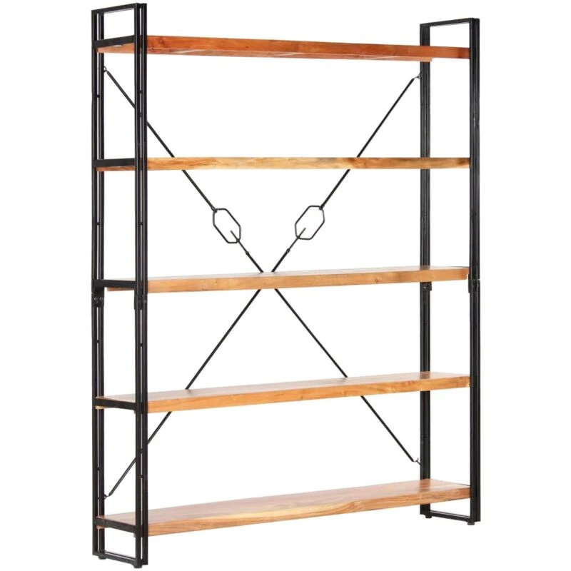 Image of VIDAXL 5-Tier Bookcase 140x30x180cm Solid Acacia Wood vidaXL 286586