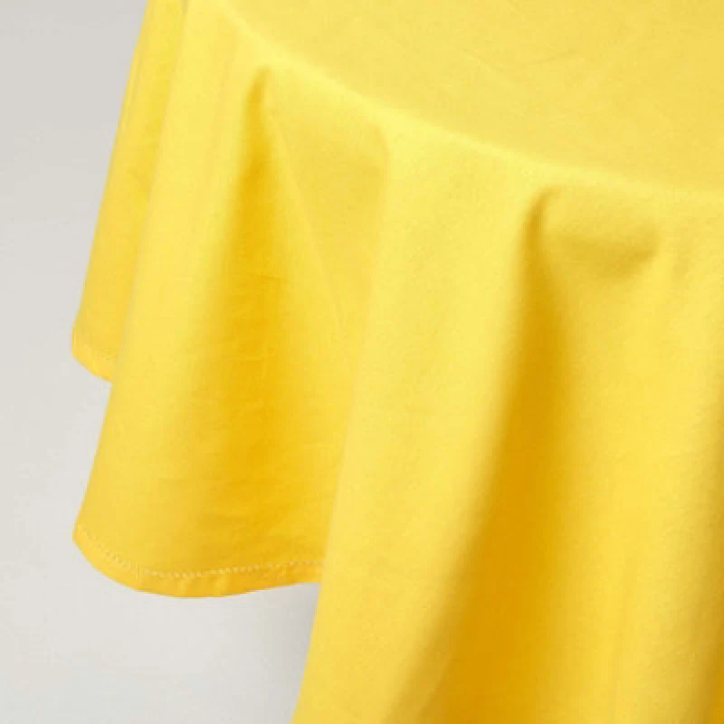 Image of Homescapes Yellow Cotton Round Tablecloth 178 Cm