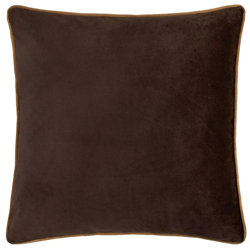 Image of Furn Furn Meridian Velvet Cushion in Dark Brown Size: 45cm x 45cm Dark Brown 45cm x 45cm Unisex 5025532353849