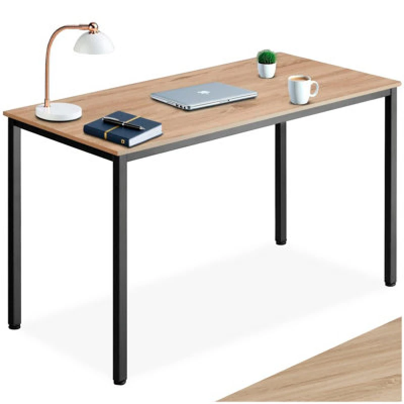 Image of Tectake Desk Vanport - Height-Adjustable Plastic Feet 60 Cm - Industrial Wood Light, Oak Sonoma