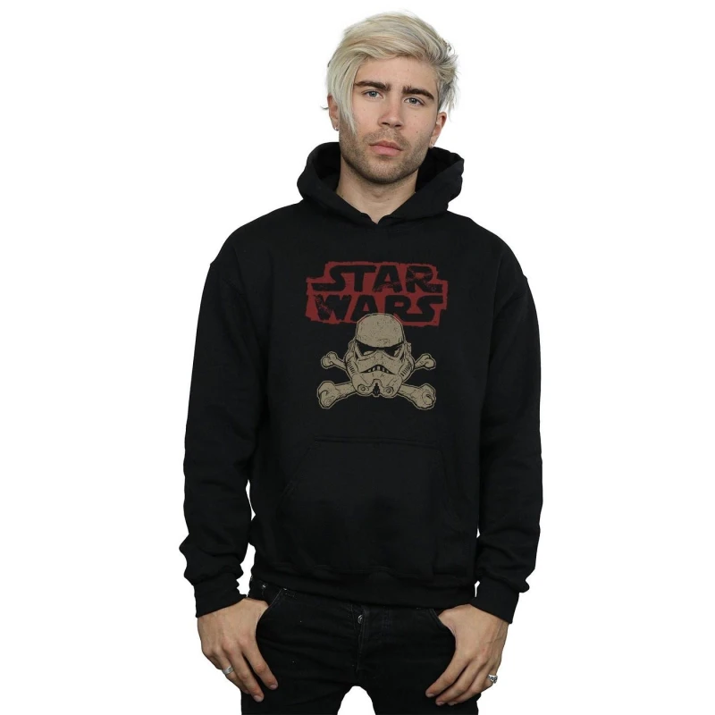 Image of Star Wars Star Wars Men Stormtrooper Skull Logo Hoodie in Black Size: Small Black S Male 5057736931165