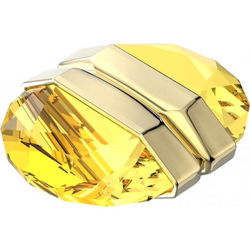 Image of Swarovski Lucent ear cuff, Single, Magnetic closure, Yellow, Gold-tone plated - Blue Blue One Size