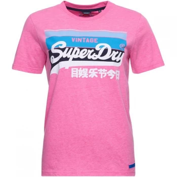 Image of Superdry VL Cali T Shirt - Fluro Pink 5HZ