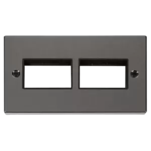 Image of Click Scolmore MiniGrid 2 Gang Plate (3+3) Switch Aper Black Nickel - VPBN406BK