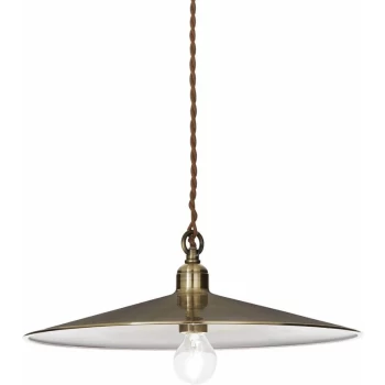 Image of Ideal Lux Lighting - Ideal Lux Cantina - 1 Light Large Dome Ceiling Pendant Antique Brass, E27