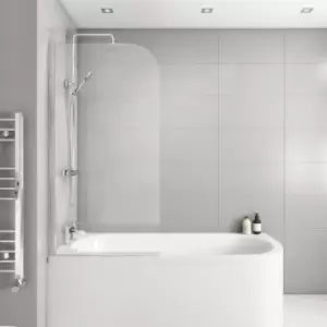 Image of Taurus Hinged 1450mm 6mm Chrome Bath Screen