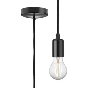 Image of Knightsbridge - 1.8m E27 Contemporary Pendant Set - Matt Black 230V IP20 80W