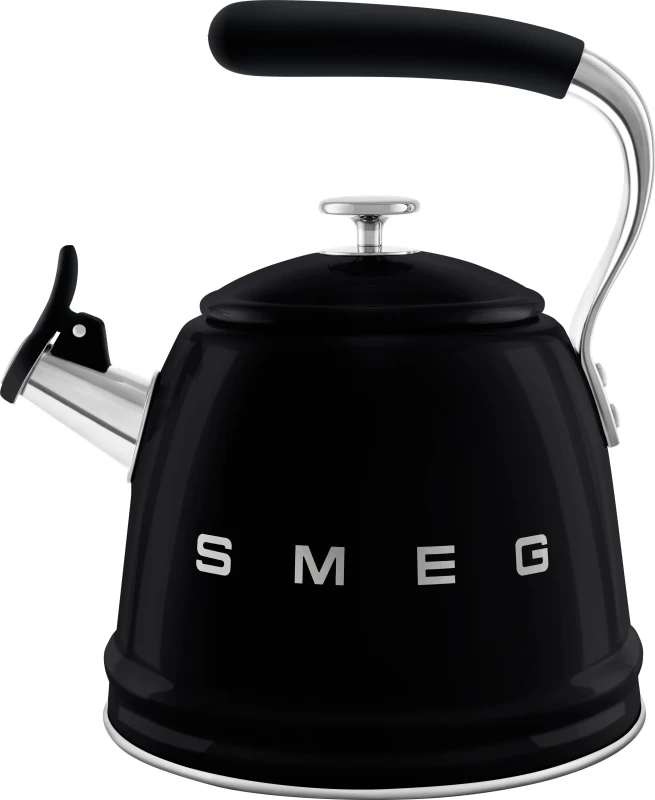 Image of Smeg 50's Style WKF01BL Whistling Hob Kettle - Black