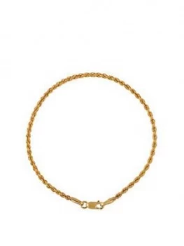 Image of Love Gold 9Ct Gold 19Cm Rope Chain Bracelet