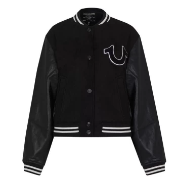 Image of True Religion Varsity Jacket Womens - Onyx 1001