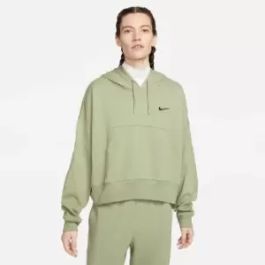 Image of nike NSW JERSEY OVERSIZED HOODY WOMENS, OIL GREEN/BLACK
