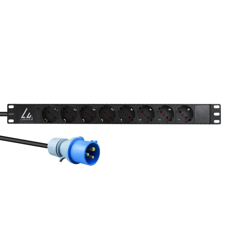Image of Lanview LVR-3MIEC-LIC-SCH8 power distribution unit (PDU) 8 AC outlet(s