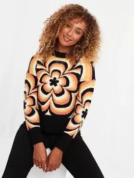 Image of Joe Browns Floral Jumper -orange, Orange, Size 8, Women