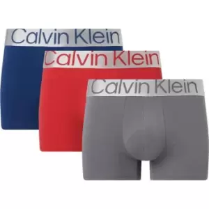 Image of Calvin Klein 3 Pack Steel Trunks - Blue