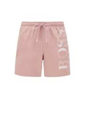 Image of Hugo Boss Printed Technical Fabric Swim Shorts Open Pink Size L Men