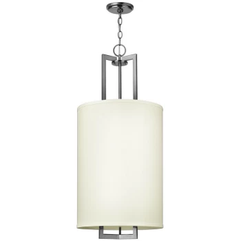 Image of Elstead - Hinkley Hampton Cylindrical Pendant Light 3x E27 Antique Nickel