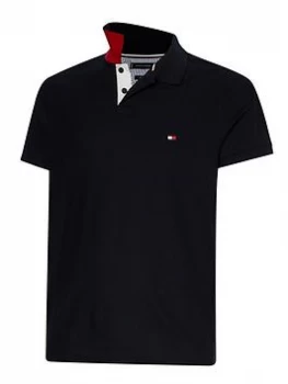 Image of Tommy Hilfiger 1986 Contrast Placket Slim Polo Shirt - Desert Sky , Desert Sky, Size L, Men