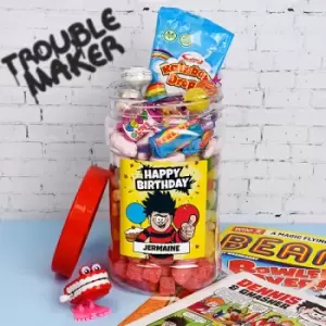 Image of Dennis The Mennis 'Happy Birthday' Retro Sweet Jar