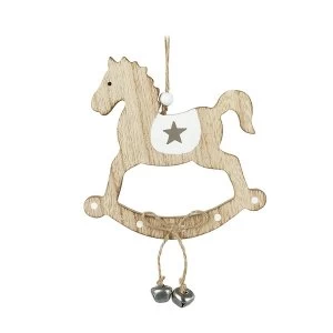 Image of Wooden Horse With Bells Hanger