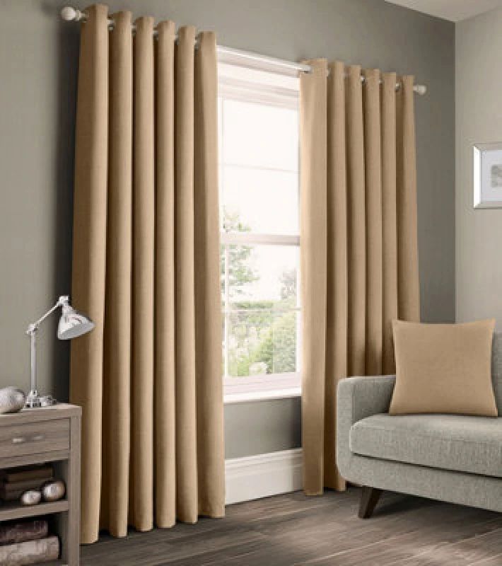 Image of Velosso High-Quality Cotton Woven Ring Top Curtains - Machine Cold Wash Care - Chic Home Decor Elegant Window Treatment - Natural